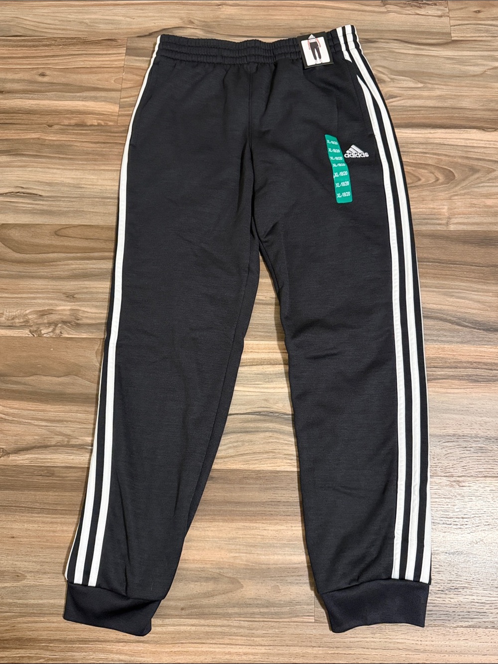 Adidas Boys' Youth Fleece Jogger Sweatpants Black Heather XL(18-20) NWT